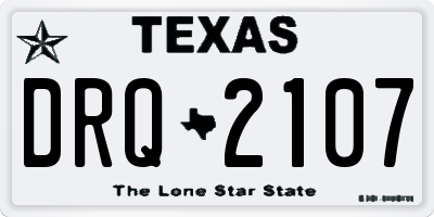 TX license plate DRQ2107