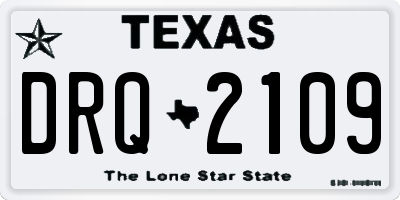 TX license plate DRQ2109