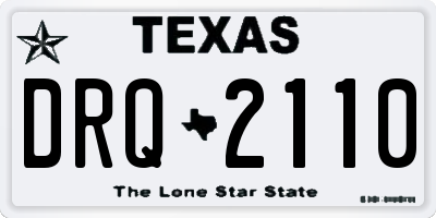 TX license plate DRQ2110