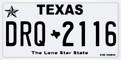 TX license plate DRQ2116