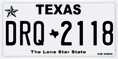TX license plate DRQ2118