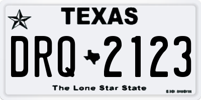 TX license plate DRQ2123