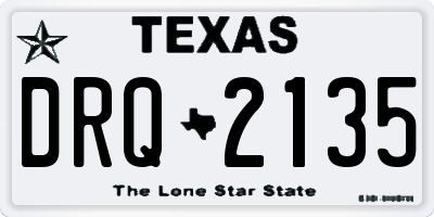 TX license plate DRQ2135