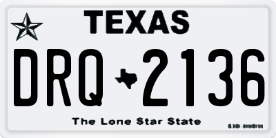 TX license plate DRQ2136