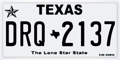 TX license plate DRQ2137
