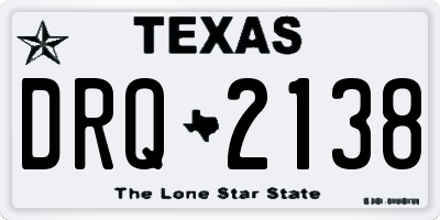 TX license plate DRQ2138