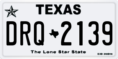 TX license plate DRQ2139
