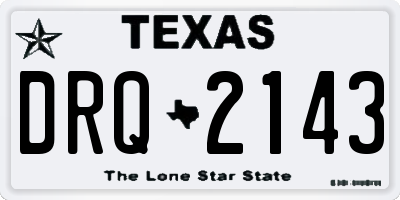 TX license plate DRQ2143
