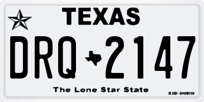 TX license plate DRQ2147