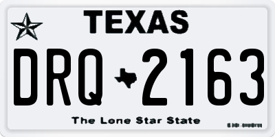 TX license plate DRQ2163