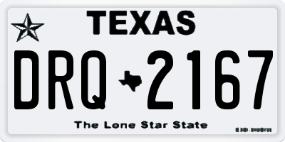 TX license plate DRQ2167