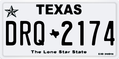TX license plate DRQ2174