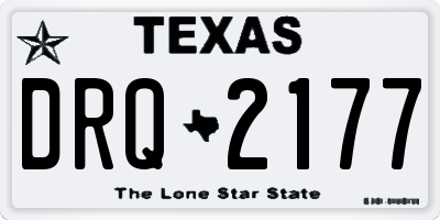 TX license plate DRQ2177