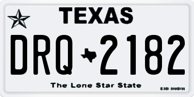 TX license plate DRQ2182
