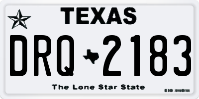 TX license plate DRQ2183