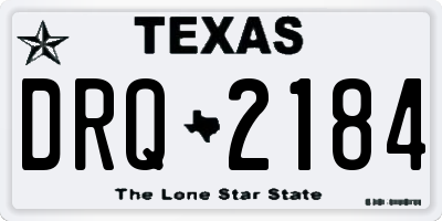 TX license plate DRQ2184