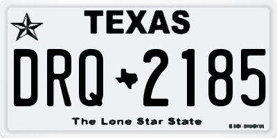 TX license plate DRQ2185