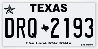 TX license plate DRQ2193