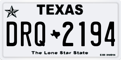 TX license plate DRQ2194