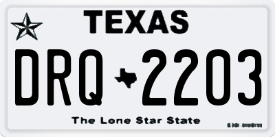 TX license plate DRQ2203