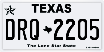 TX license plate DRQ2205
