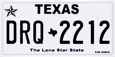 TX license plate DRQ2212