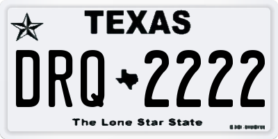 TX license plate DRQ2222