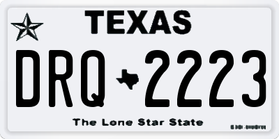 TX license plate DRQ2223