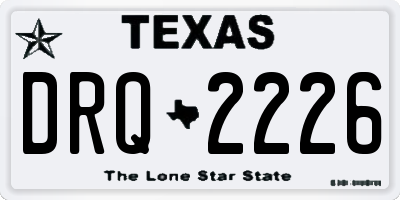 TX license plate DRQ2226