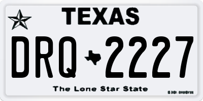 TX license plate DRQ2227