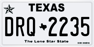 TX license plate DRQ2235