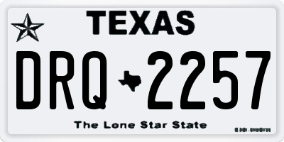 TX license plate DRQ2257
