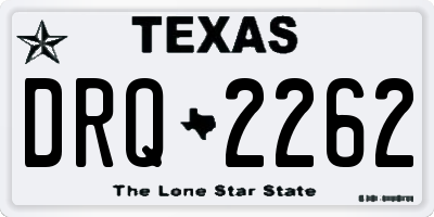 TX license plate DRQ2262