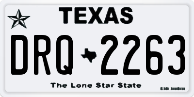 TX license plate DRQ2263