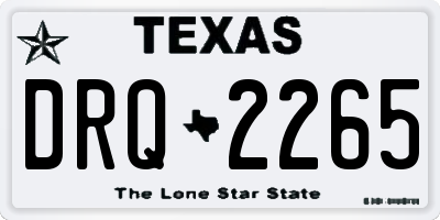 TX license plate DRQ2265