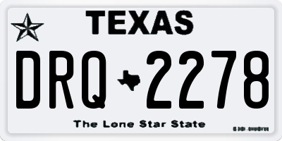 TX license plate DRQ2278