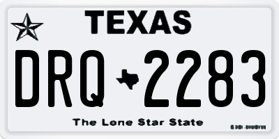 TX license plate DRQ2283