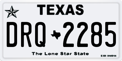TX license plate DRQ2285