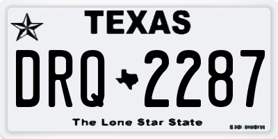 TX license plate DRQ2287