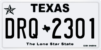 TX license plate DRQ2301