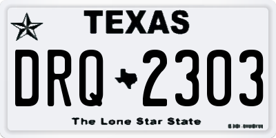 TX license plate DRQ2303