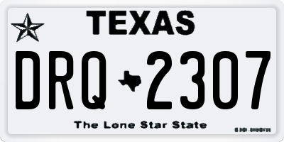 TX license plate DRQ2307