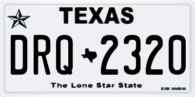 TX license plate DRQ2320