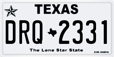 TX license plate DRQ2331