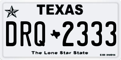 TX license plate DRQ2333