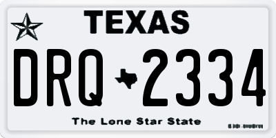 TX license plate DRQ2334