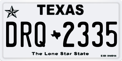 TX license plate DRQ2335