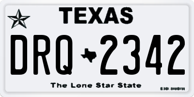 TX license plate DRQ2342