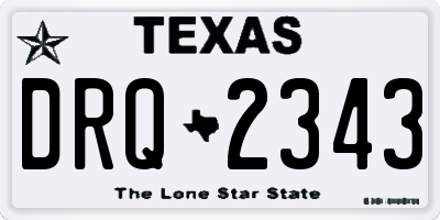 TX license plate DRQ2343