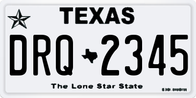 TX license plate DRQ2345